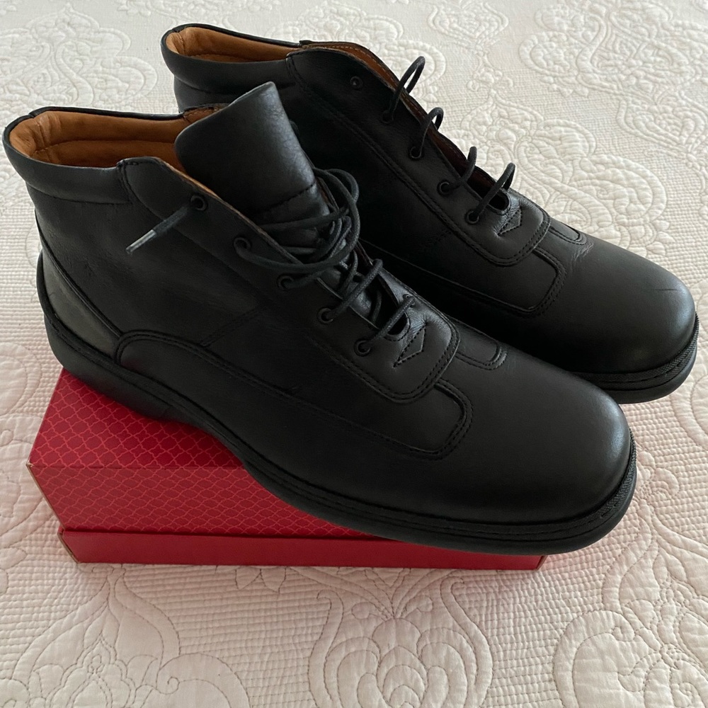 Melluso  Evolair Leather Made In Italy Black Boots Size 45EU/11US